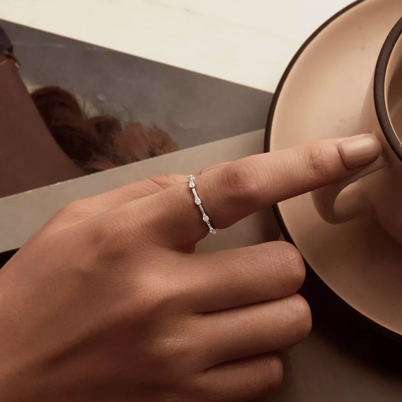 (imagen para) Anillo sencillo pequeño exquisito estilo PANDORA - BSR576 - Ver 5