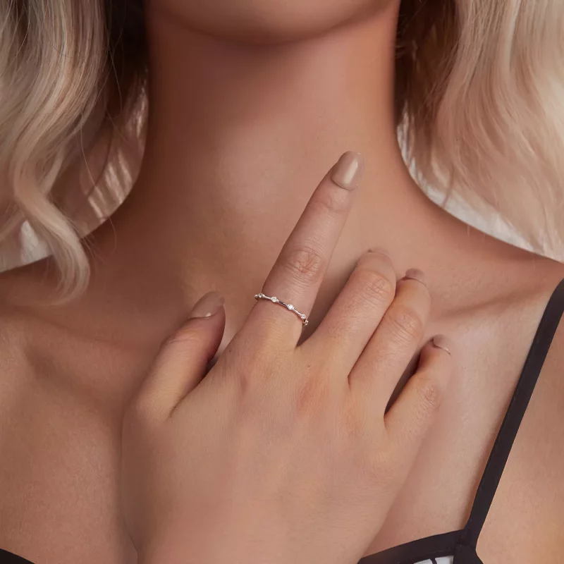 (imagen para) Anillo sencillo pequeño exquisito estilo PANDORA - BSR576 - Ver 6