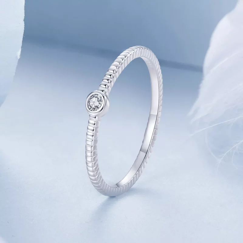 (imagen para) Anillo sencillo pequeño exquisito estilo PANDORA - BSR577 - Ver 2