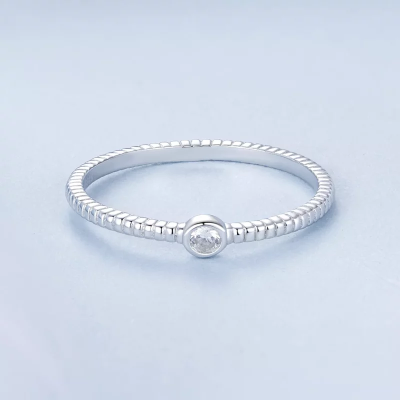 (imagen para) Anillo sencillo pequeño exquisito estilo PANDORA - BSR577 - Ver 3