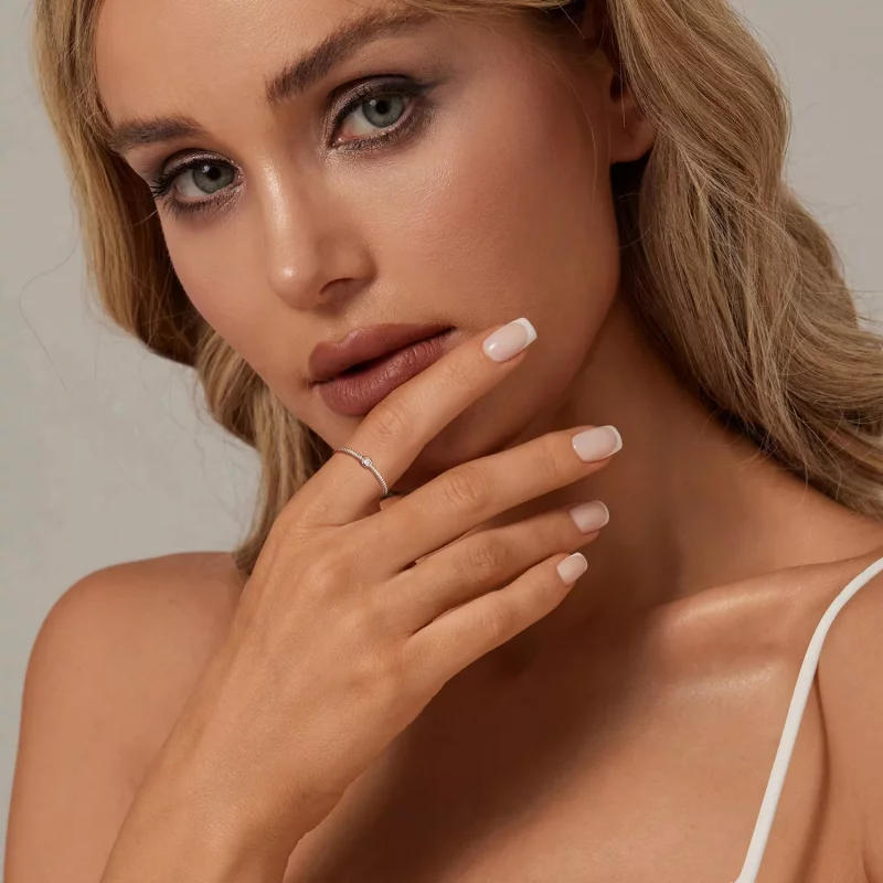 (imagen para) Anillo sencillo pequeño exquisito estilo PANDORA - BSR577 - Ver 7