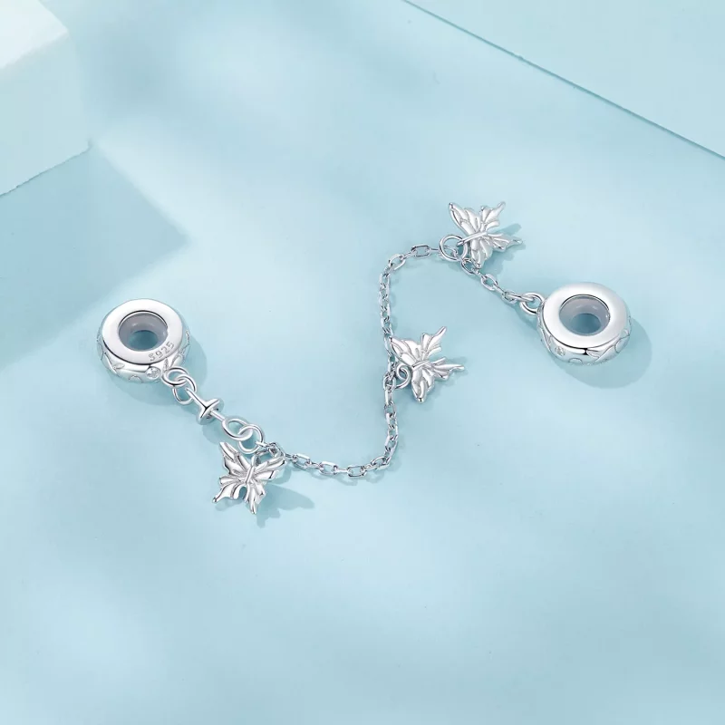 (imagen para) Cadena de seguridad con forma de mariposa estilo PANDORA - SCC2829 - Ver 2