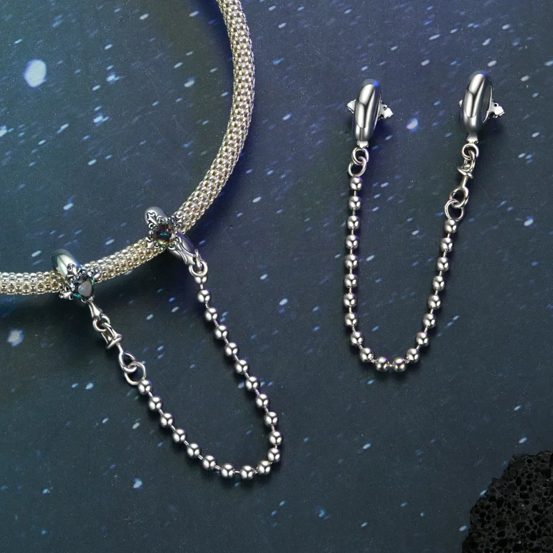 (imagen para) Cadena de seguridad de silicona con forma de cruz estilo vintage de PANDORA - BS - Ver 4