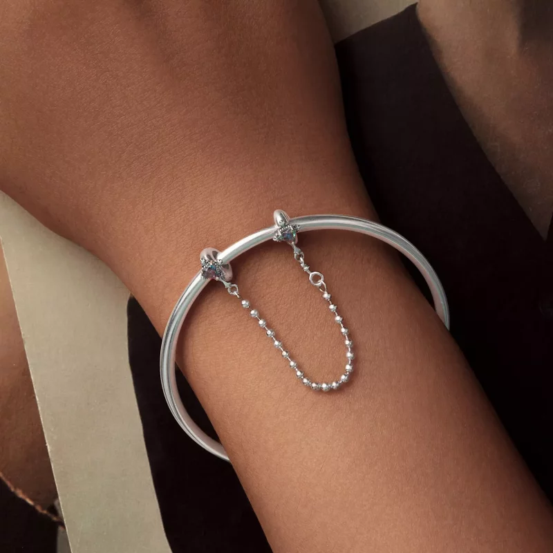 (imagen para) Cadena de seguridad de silicona con forma de cruz estilo vintage de PANDORA - BS - Ver 5