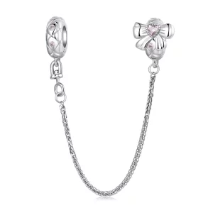 (imagen para) Cadena de seguridad de silicona con forma de lazo estilo PANDORA - BSC1053