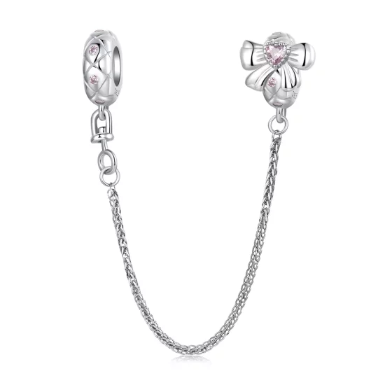 (imagen para) Cadena de seguridad de silicona con forma de lazo estilo PANDORA - BSC1053