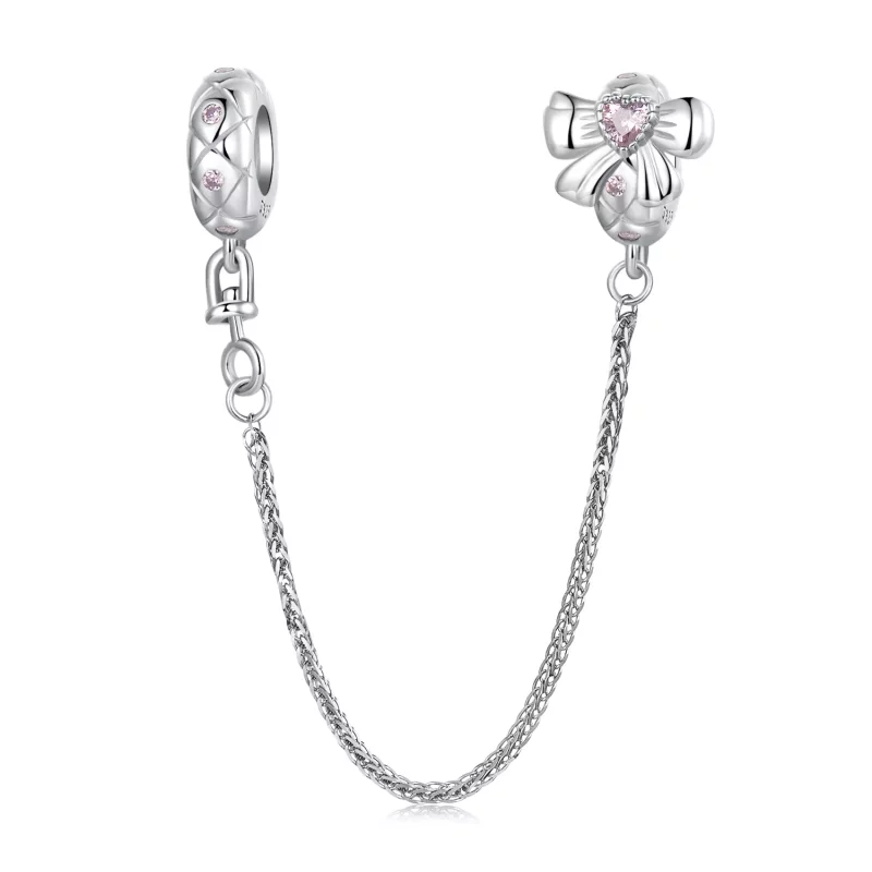 (imagen para) Cadena de seguridad de silicona con forma de lazo estilo PANDORA - BSC1053