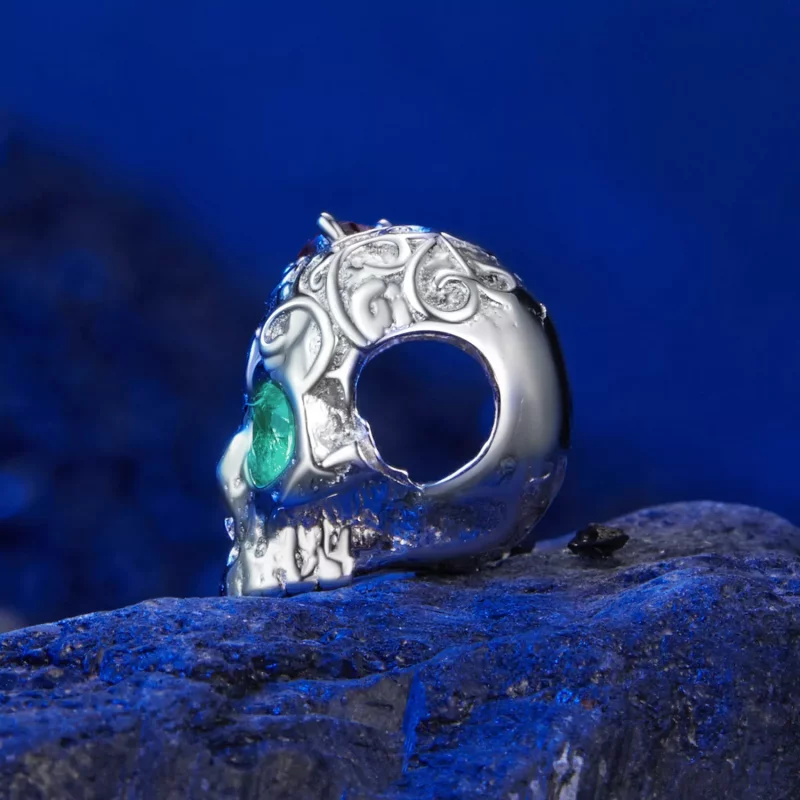 (imagen para) Calavera estilo PANDORA con estampado floral - SCC2893 - Ver 3