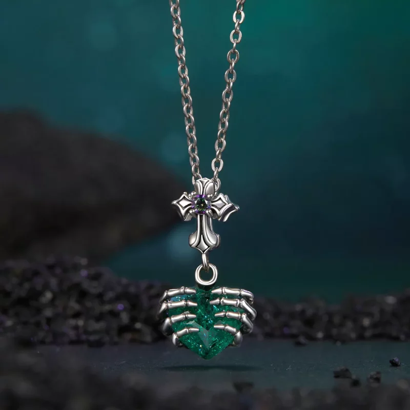 (imagen para) Colgante con forma de corazón y calavera estilo PANDORA - BSC1061 - Ver 3