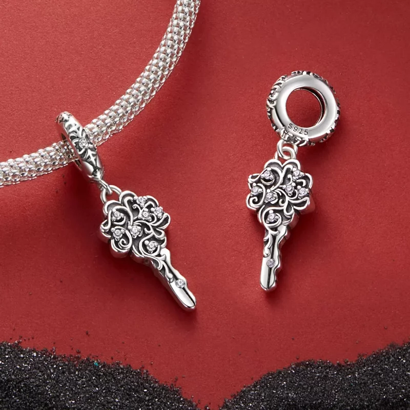 (imagen para) Colgante con forma de llave de la suerte estilo PANDORA - SCC2850 - Ver 4