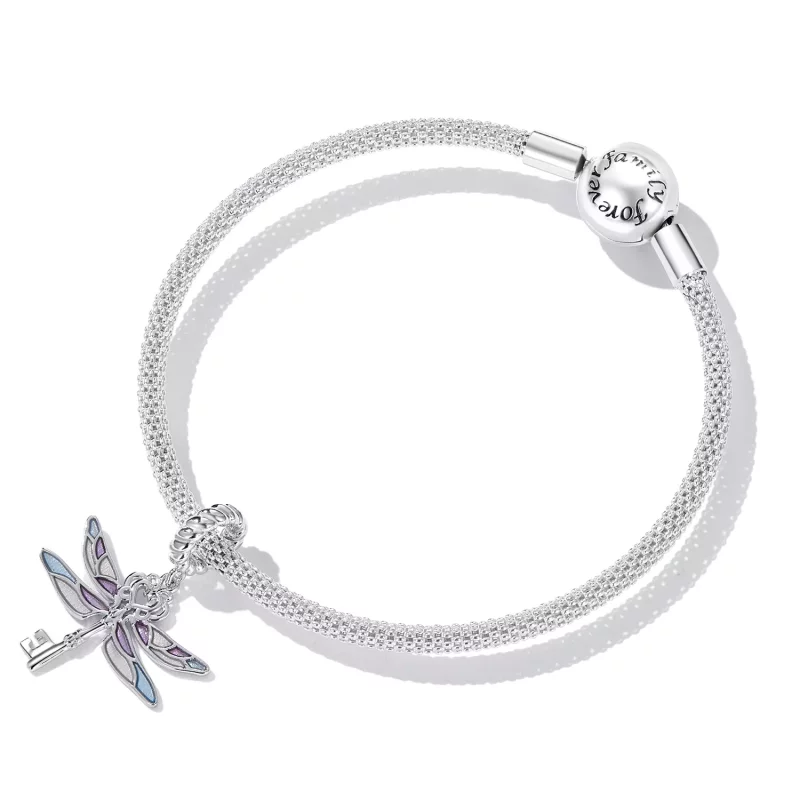 (imagen para) Colgante con forma de llave de libélula estilo PANDORA - BSC603 - Ver 5
