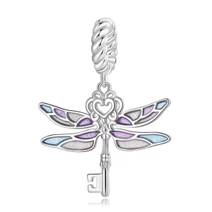 (imagen para) Colgante con forma de llave de libélula estilo PANDORA - BSC603