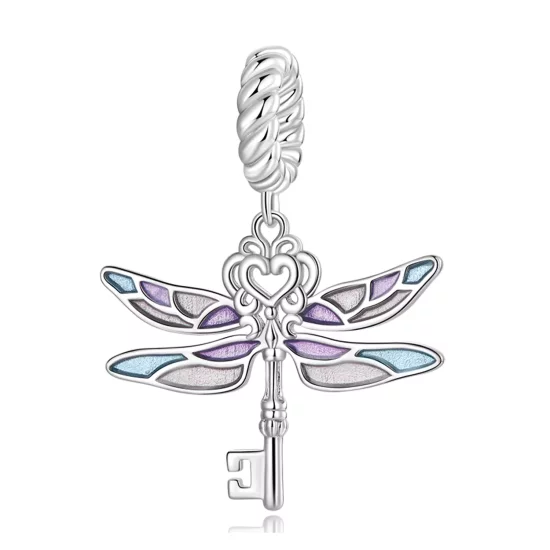 (imagen para) Colgante con forma de llave de libélula estilo PANDORA - BSC603