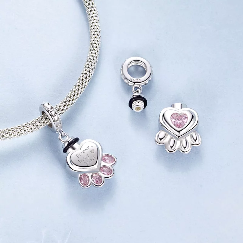 (imagen para) Colgante con urna para mascotas estilo PANDORA - BSC1037 - Ver 4