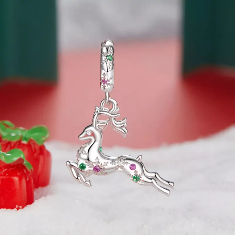 (imagen para) Colgante de alce navideño estilo PANDORA - BSC1066 - Ver 2