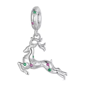 Colgante de alce navideño estilo PANDORA - BSC1066 (imagen para) Colgante de alce navideño estilo PANDORA - BSC1066