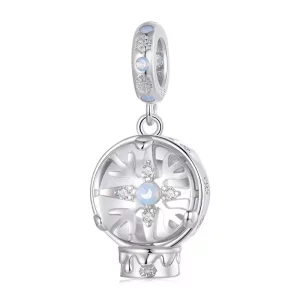 (imagen para) Colgante de bola de cristal con copos de nieve navideños estilo PANDORA - SCC2917