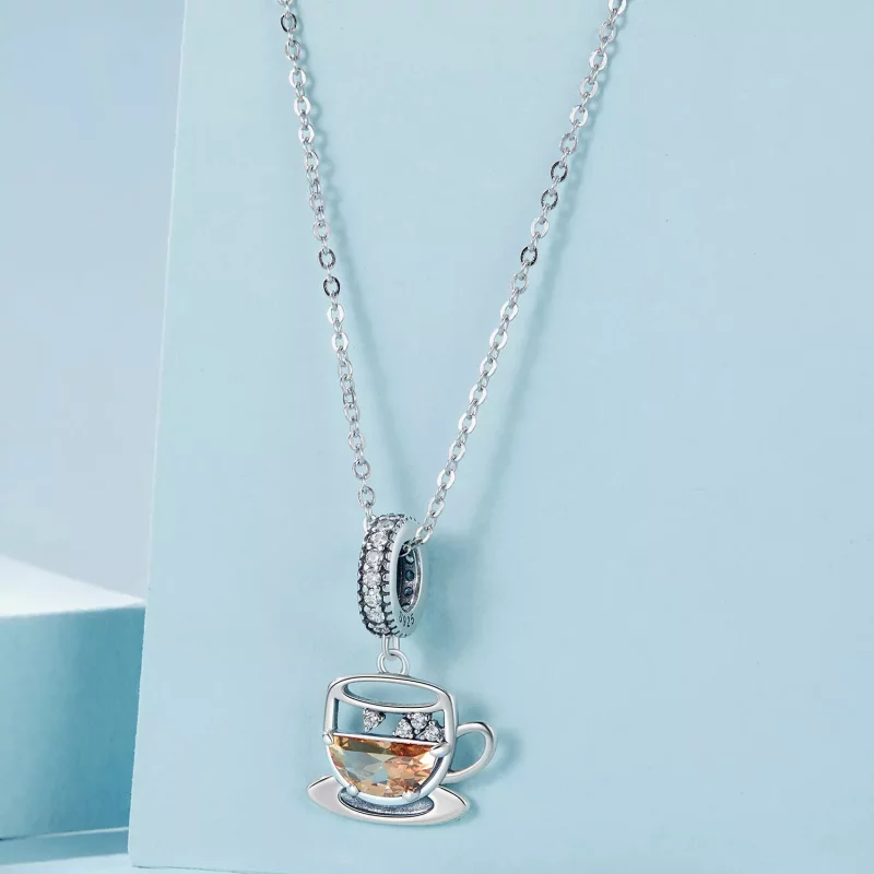 (imagen para) Colgante de café interesante estilo PANDORA - SCC2842 - Ver 3