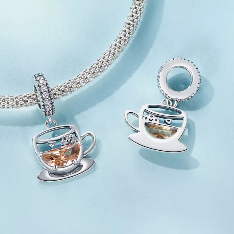 (imagen para) Colgante de café interesante estilo PANDORA - SCC2842 - Ver 5