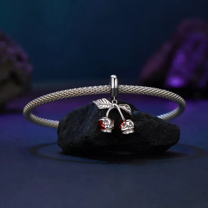 (imagen para) Colgante de calavera con cerezas estilo PANDORA - SCC2904 - Ver 3