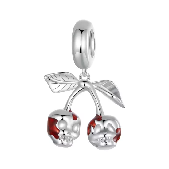 (imagen para) Colgante de calavera con cerezas estilo PANDORA - SCC2904
