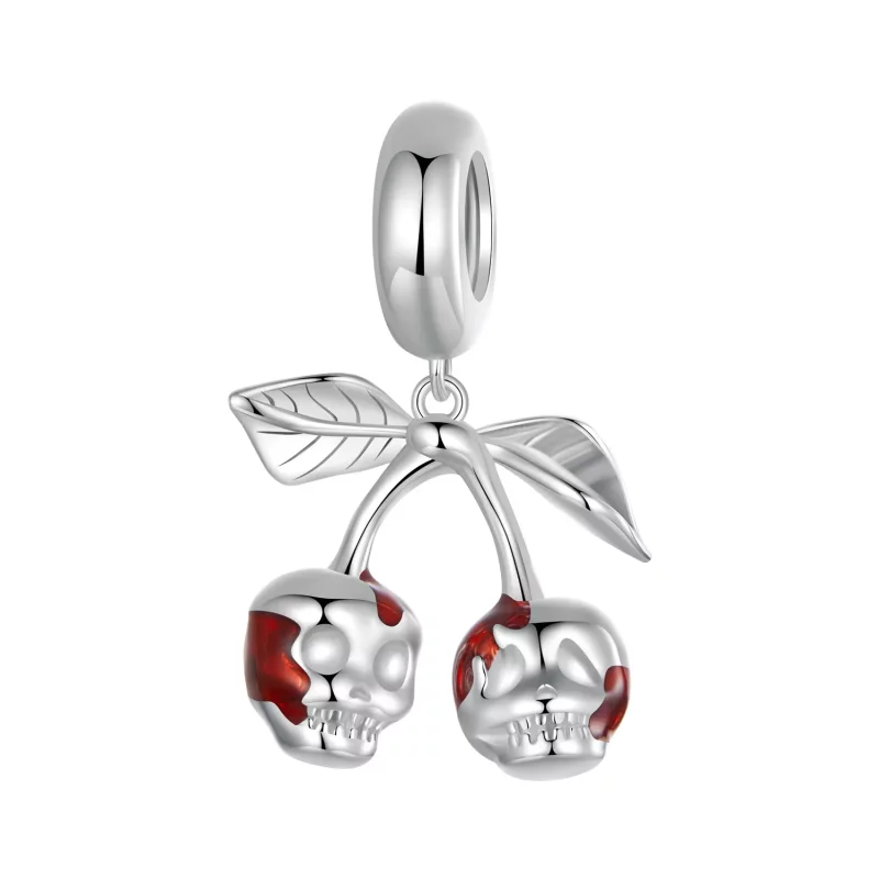 (imagen para) Colgante de calavera con cerezas estilo PANDORA - SCC2904