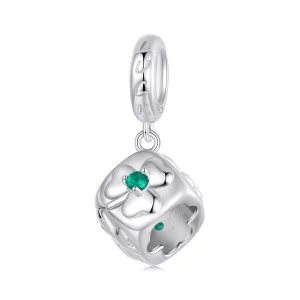 (imagen para) Colgante de dados con trébol de cuatro hojas estilo PANDORA - SCC2839