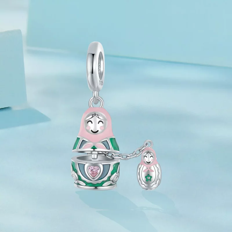 (imagen para) Colgante de muñeca rusa estilo PANDORA - SCC2901 - Ver 2
