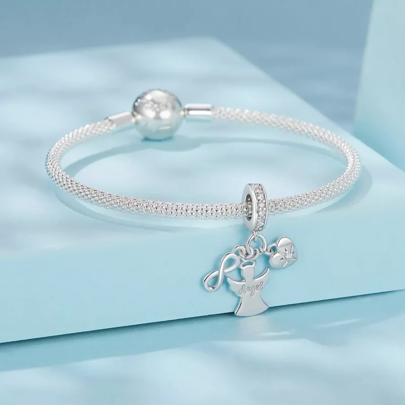 (imagen para) Colgante de ángel de la guarda estilo PANDORA - SCC2902 - Ver 3