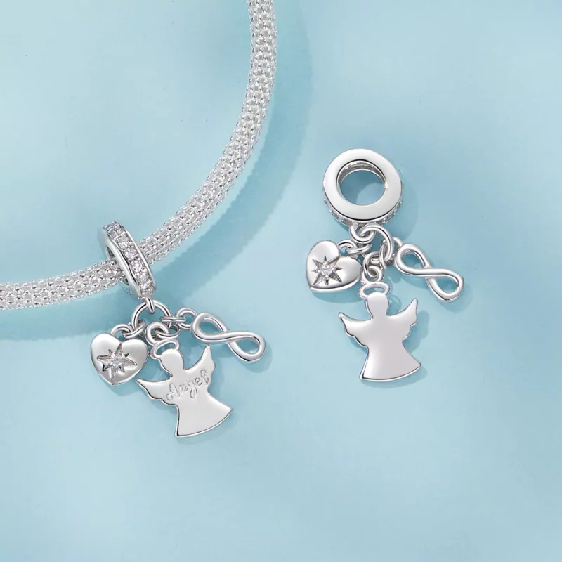 (imagen para) Colgante de ángel de la guarda estilo PANDORA - SCC2902 - Ver 4