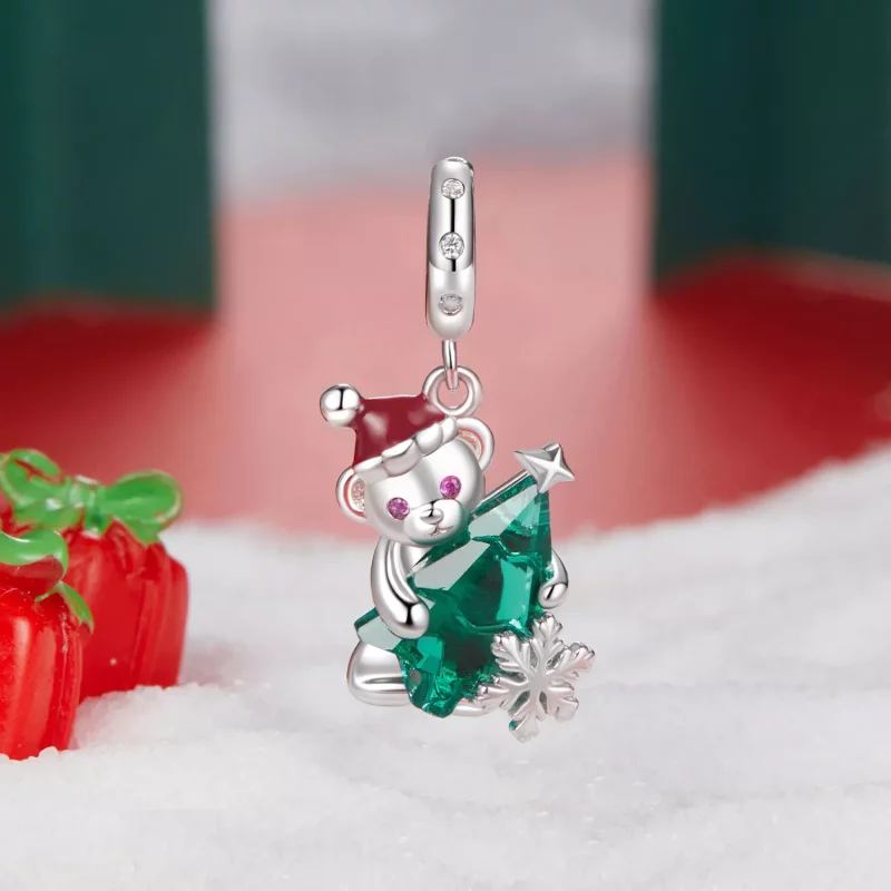 (imagen para) Colgante de oso navideño estilo PANDORA - BSC1065 - Ver 2