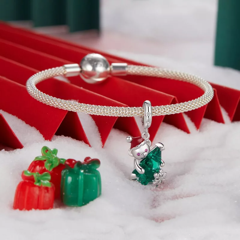 (imagen para) Colgante de oso navideño estilo PANDORA - BSC1065 - Ver 3