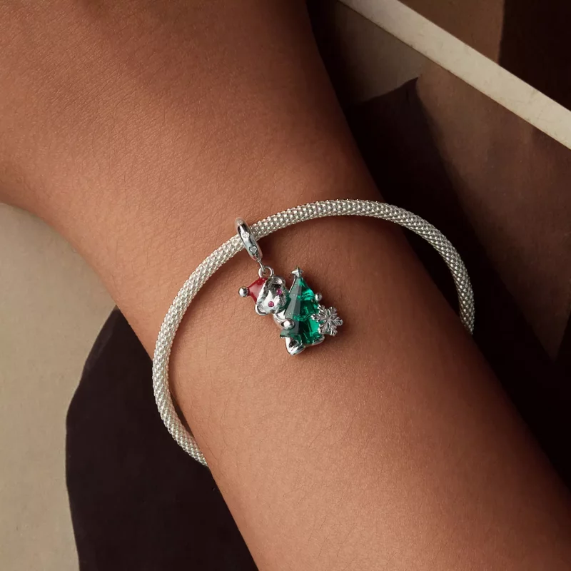(imagen para) Colgante de oso navideño estilo PANDORA - BSC1065 - Ver 5