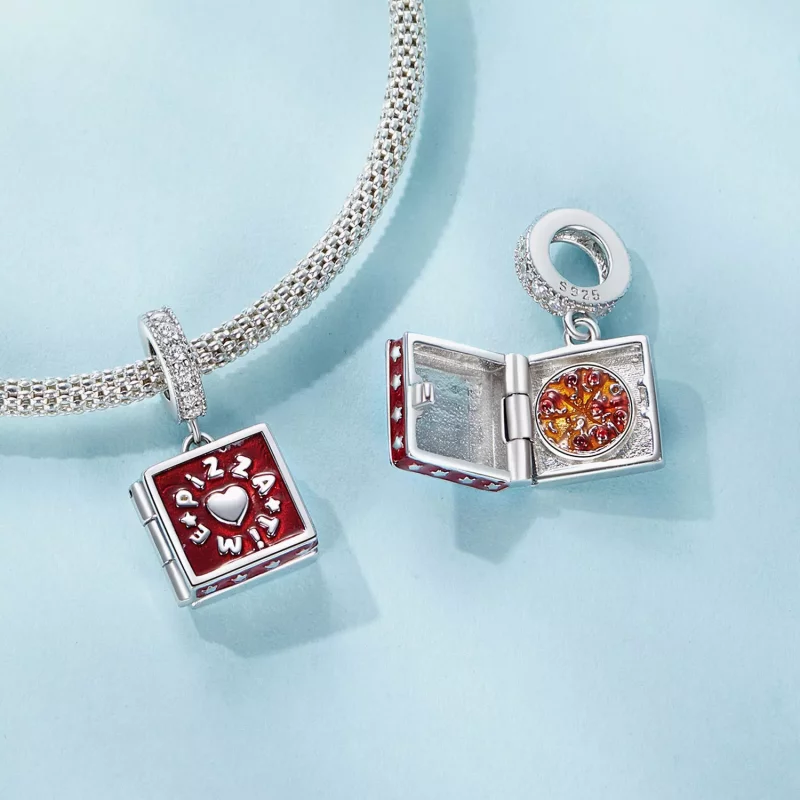 (imagen para) Colgante de pizza divertida estilo PANDORA - SCC2841 - Ver 5