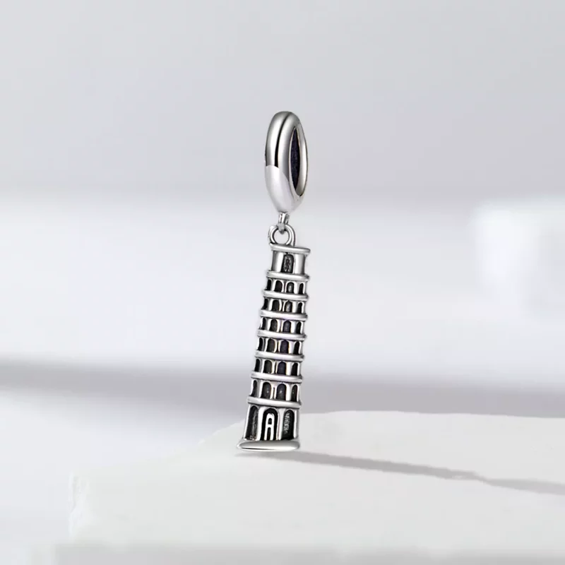 (imagen para) Colgante estilo PANDORA Torre Inclinada de Pisa - SCC2876 - Ver 2