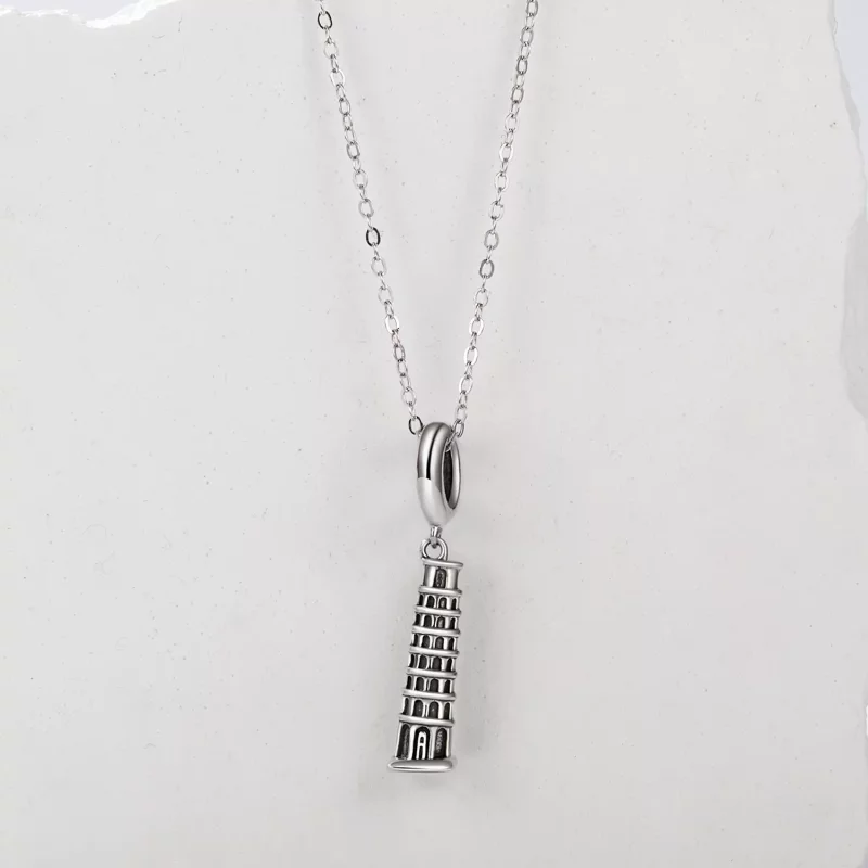 (imagen para) Colgante estilo PANDORA Torre Inclinada de Pisa - SCC2876 - Ver 3