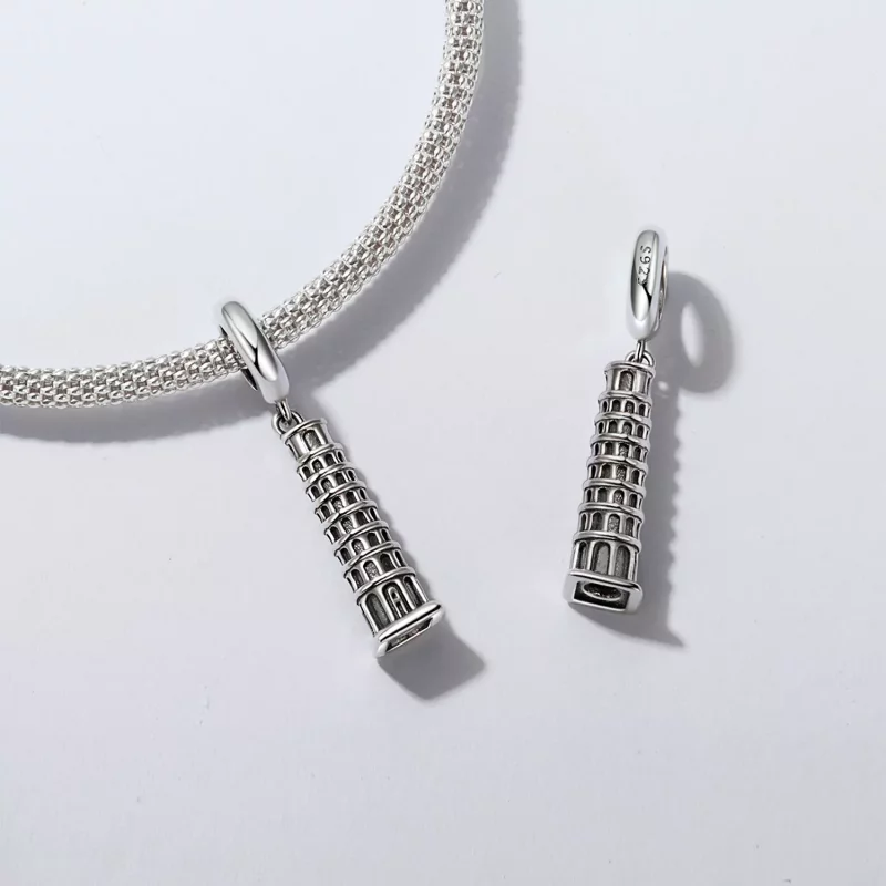(imagen para) Colgante estilo PANDORA Torre Inclinada de Pisa - SCC2876 - Ver 5