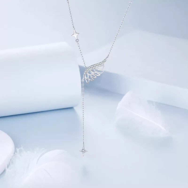 (imagen para) Collar con alas estilo PANDORA - BSN395 - Ver 3
