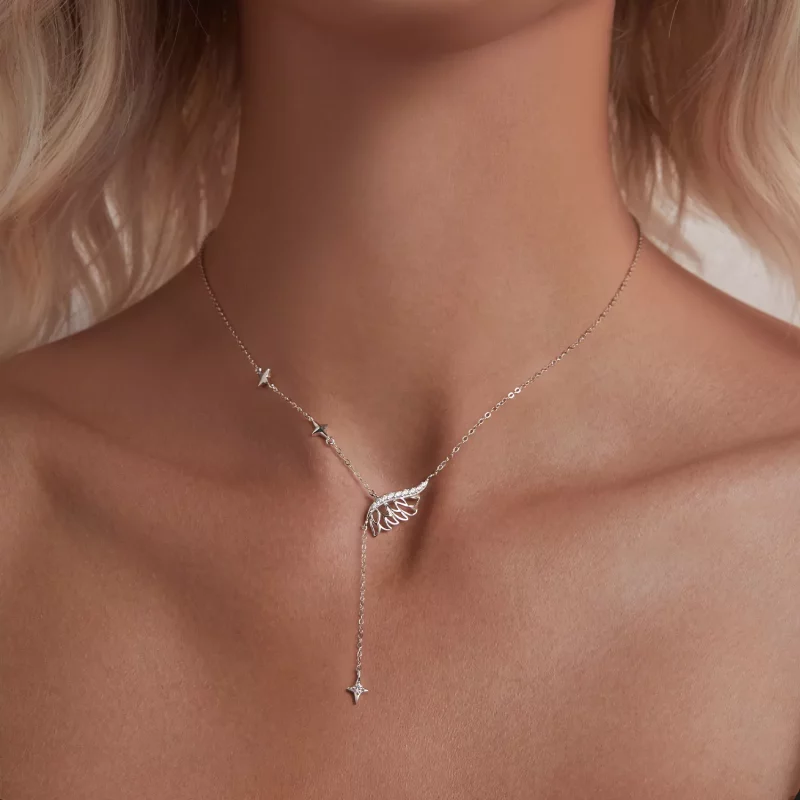 (imagen para) Collar con alas estilo PANDORA - BSN395 - Ver 5