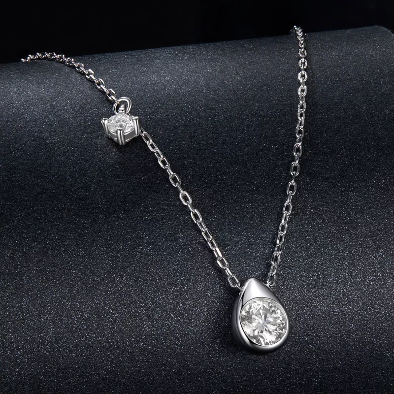 (imagen para) Collar con colgante de moissanita de 0,5 ct estilo PANDORA (con un certificado) - Ver 2