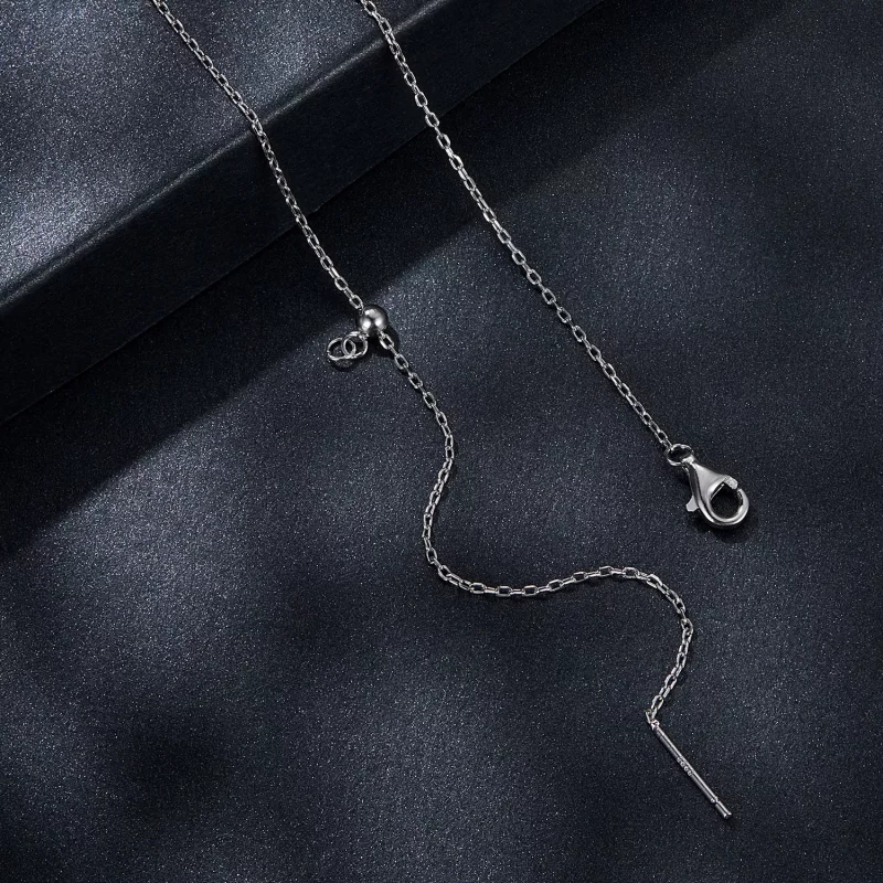 (imagen para) Collar con colgante de moissanita de 0,5 ct estilo PANDORA (con un certificado) - Ver 4