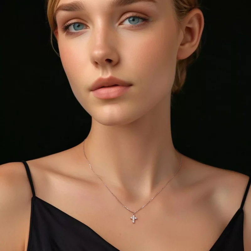 (imagen para) Collar con cruz estilo PANDORA (con un certificado) - MSN039 - Ver 5