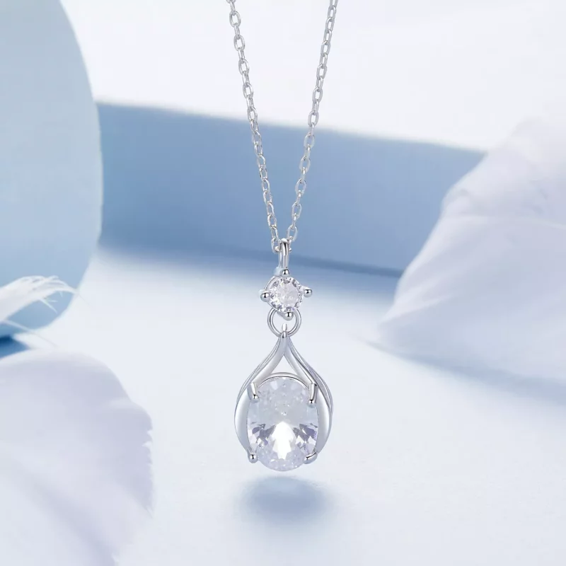 (imagen para) Collar con forma de lágrima estilo PANDORA - BSN402 - Ver 3