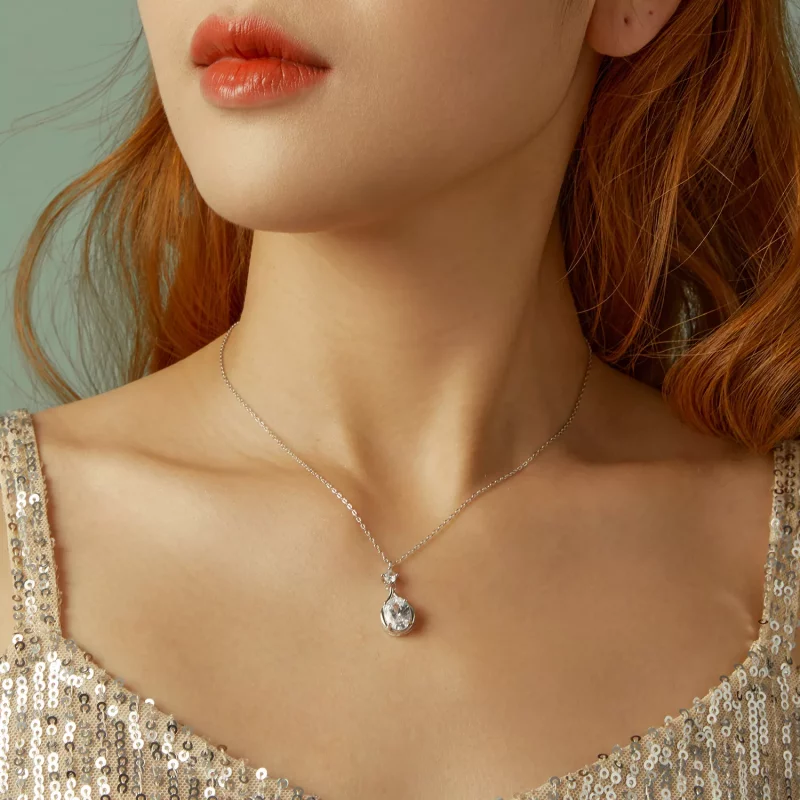 (imagen para) Collar con forma de lágrima estilo PANDORA - BSN402 - Ver 7