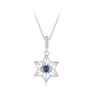(imagen para) Collar con forma de ojo de demonio y estrella en estilo PANDORA - BSN397