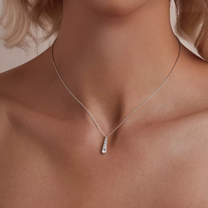 (imagen para) Collar con gota de agua y temperamento estilo PANDORA - BSN399 - Ver 4