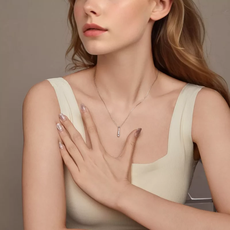 (imagen para) Collar con gota de agua y temperamento estilo PANDORA - BSN399 - Ver 6