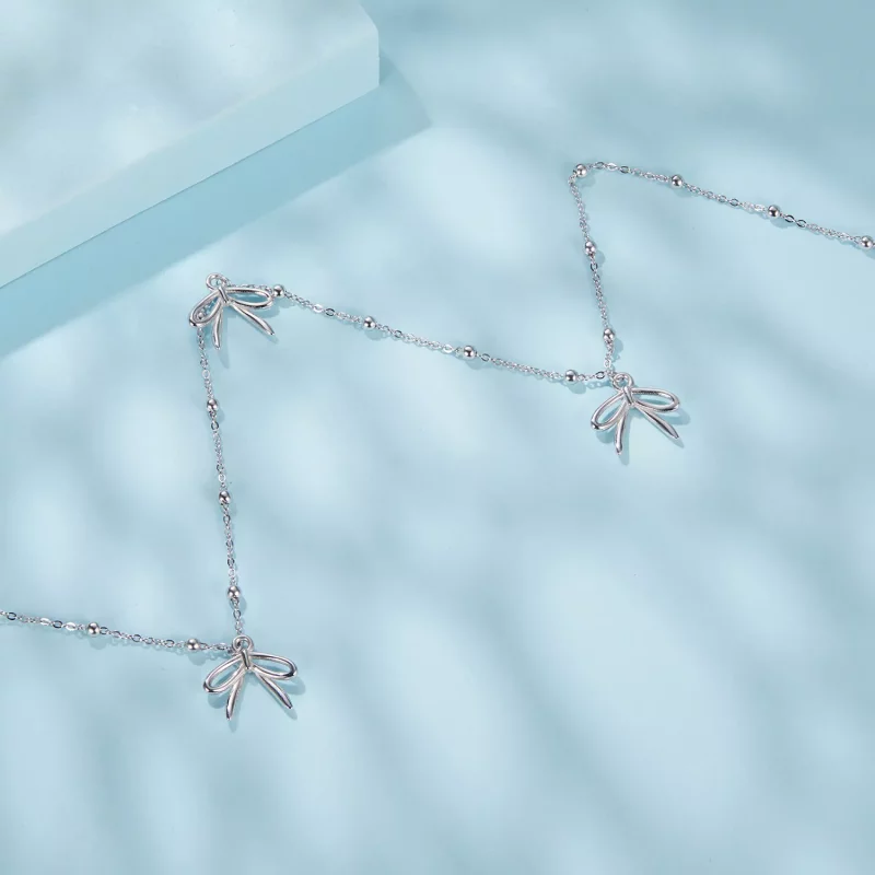 (imagen para) Collar con lazo estilo PANDORA - SCN529 - Ver 4