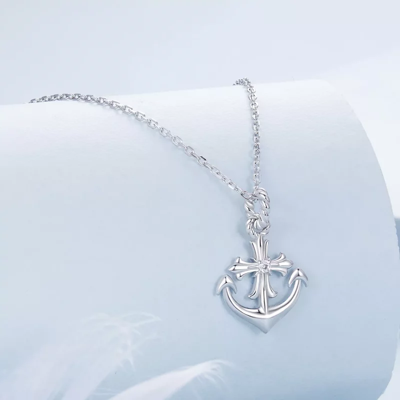 (imagen para) Collar de ancla estilo PANDORA - BSN393 - Ver 2
