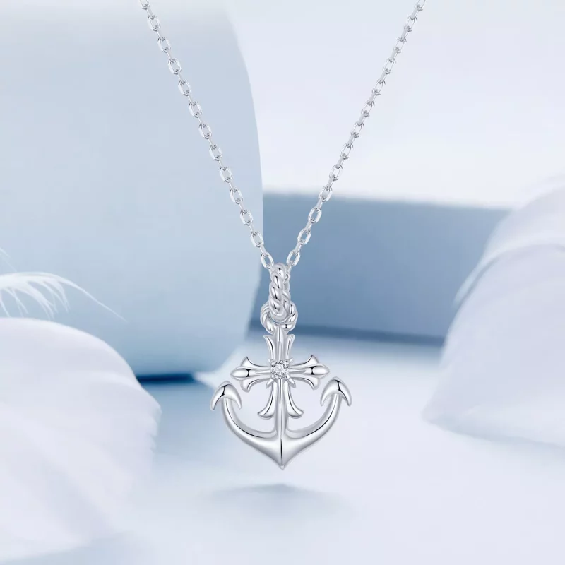 (imagen para) Collar de ancla estilo PANDORA - BSN393 - Ver 3